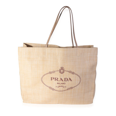 Prada Natural Raffia Paglia Tote