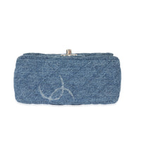 Chanel Blue Quilted Denim Square Mini Classic Flap Bag