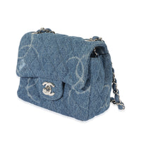 Chanel Blue Quilted Denim Square Mini Classic Flap Bag