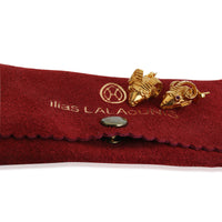 Ilias Lalaounis Rams Head Ruby Earrings in 18k Yellow Gold