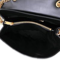Saint Laurent Black Matelassé Leather Medium Loulou Flap Bag