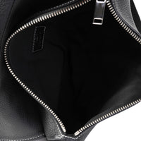 Dior x Stussy Black Grained Leather Saddle Bag