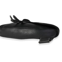 Dior x Stussy Black Grained Leather Saddle Bag