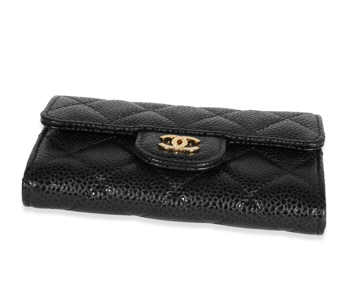 Chanel Black Quilted Caviar Flap Card Holder, myGemma, QA