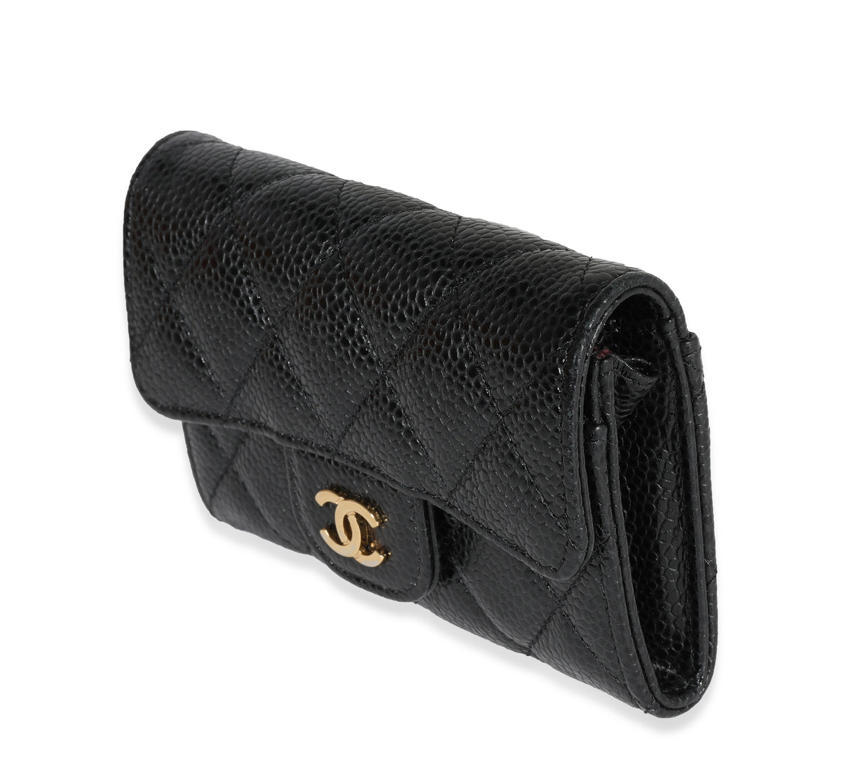 Chanel Black Quilted Caviar Flap Card Holder, myGemma
