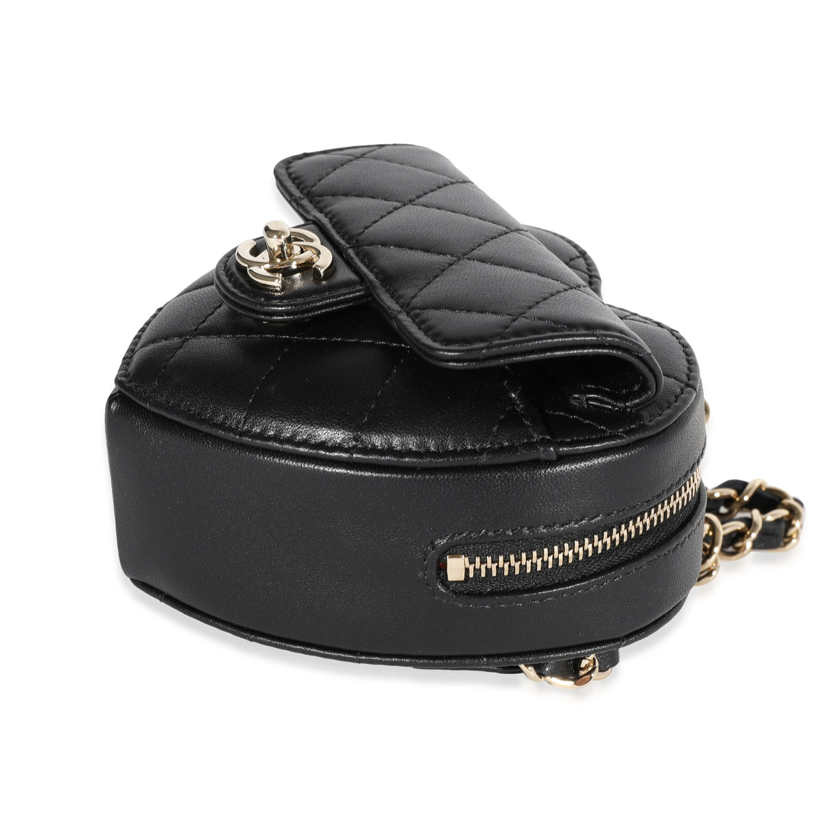 Chanel Black Quilted Lambskin Heart Belt Bag