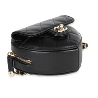 Chanel Black Quilted Lambskin Heart Belt Bag