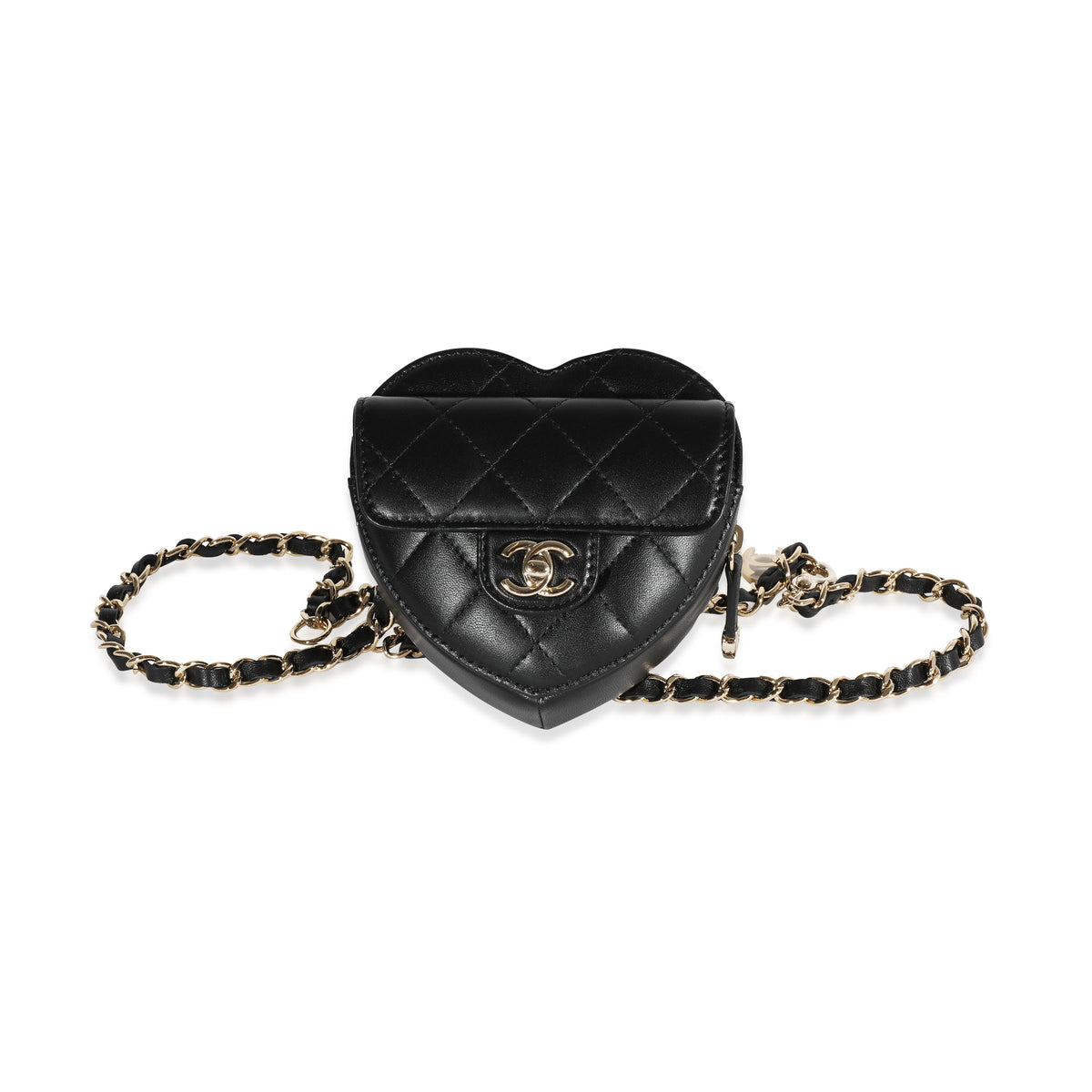 Chanel Black Quilted Lambskin Heart Belt Bag, myGemma, FR