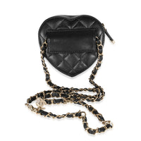 Chanel Black Quilted Lambskin Heart Belt Bag