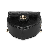 Chanel Black Quilted Lambskin Heart Belt Bag