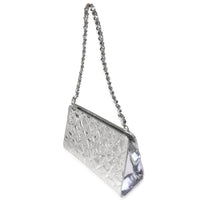 Chanel Metallic Silver Patent Leather Lucky Symbols Chain Pouch