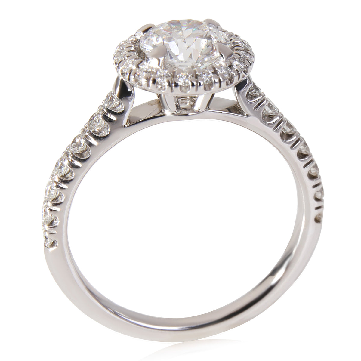 Cartier Destinee Halo Diamond Engagement Ring in Platinum D/IF 1.31 ctw