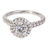 Cartier Destinee Halo Diamond Engagement Ring in Platinum D/IF 1.31 ctw