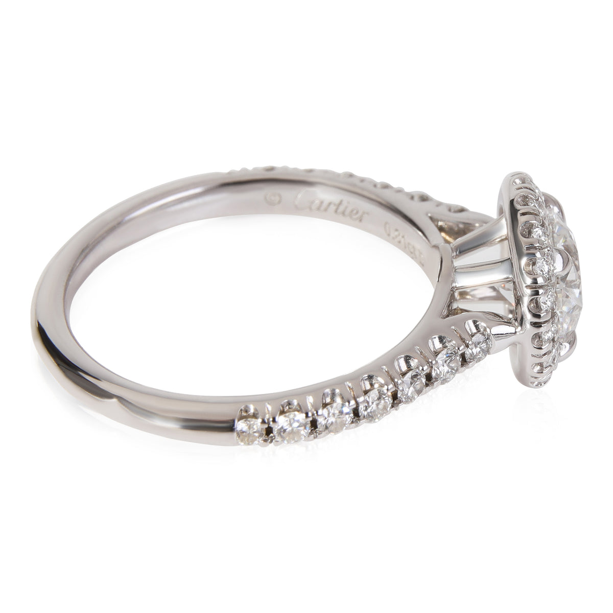 Cartier Destinee Halo Diamond Engagement Ring in Platinum D/IF 1.31 ctw