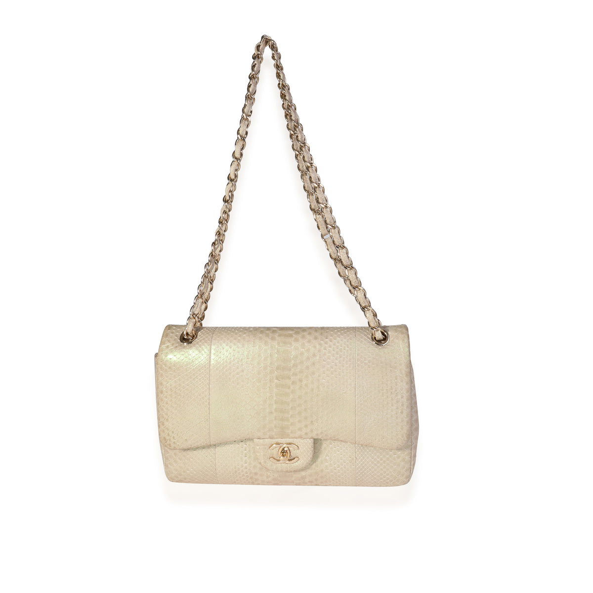 Chanel Iridescent Python Jumbo Classic Double Flap Bag