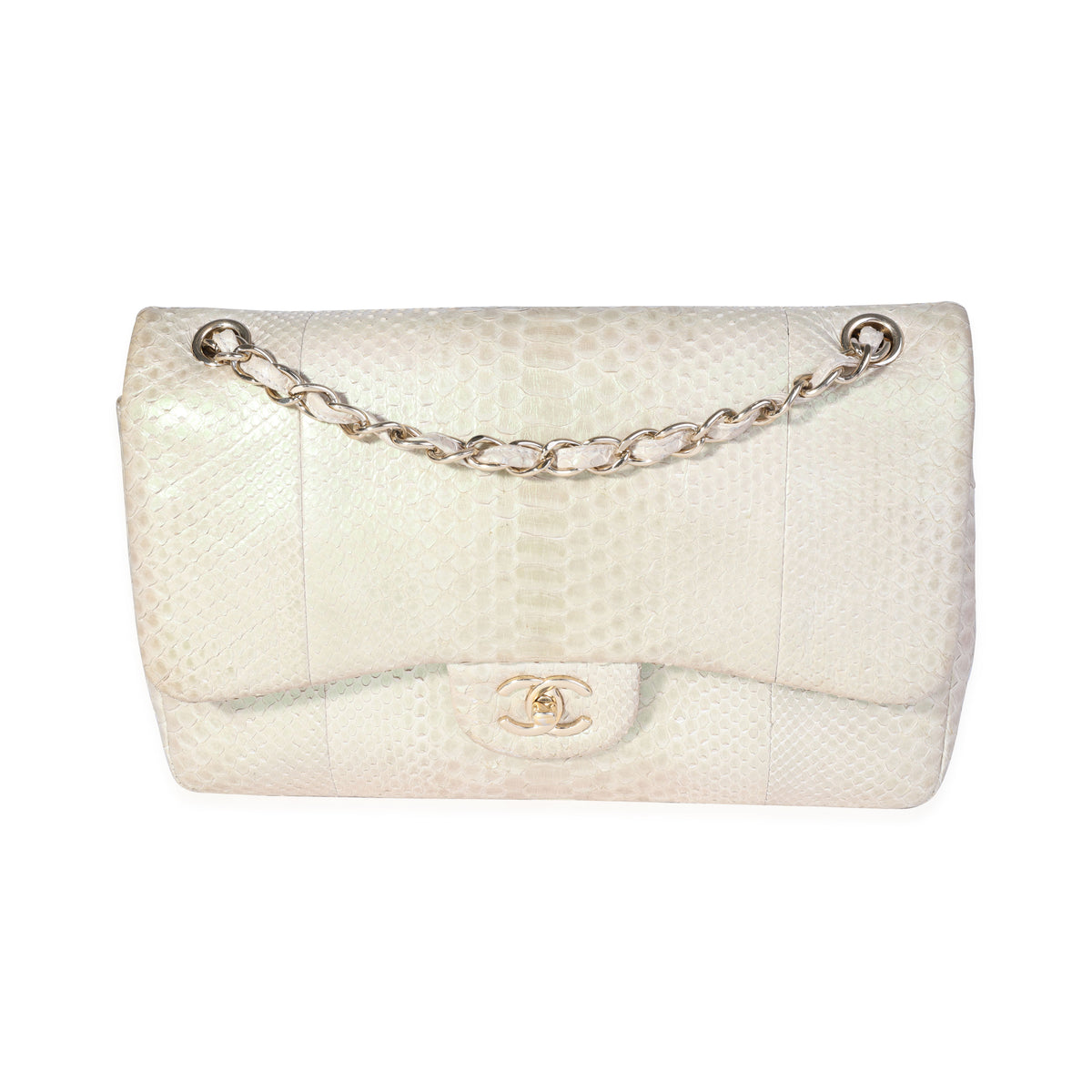 Chanel Iridescent Python Jumbo Classic Double Flap Bag
