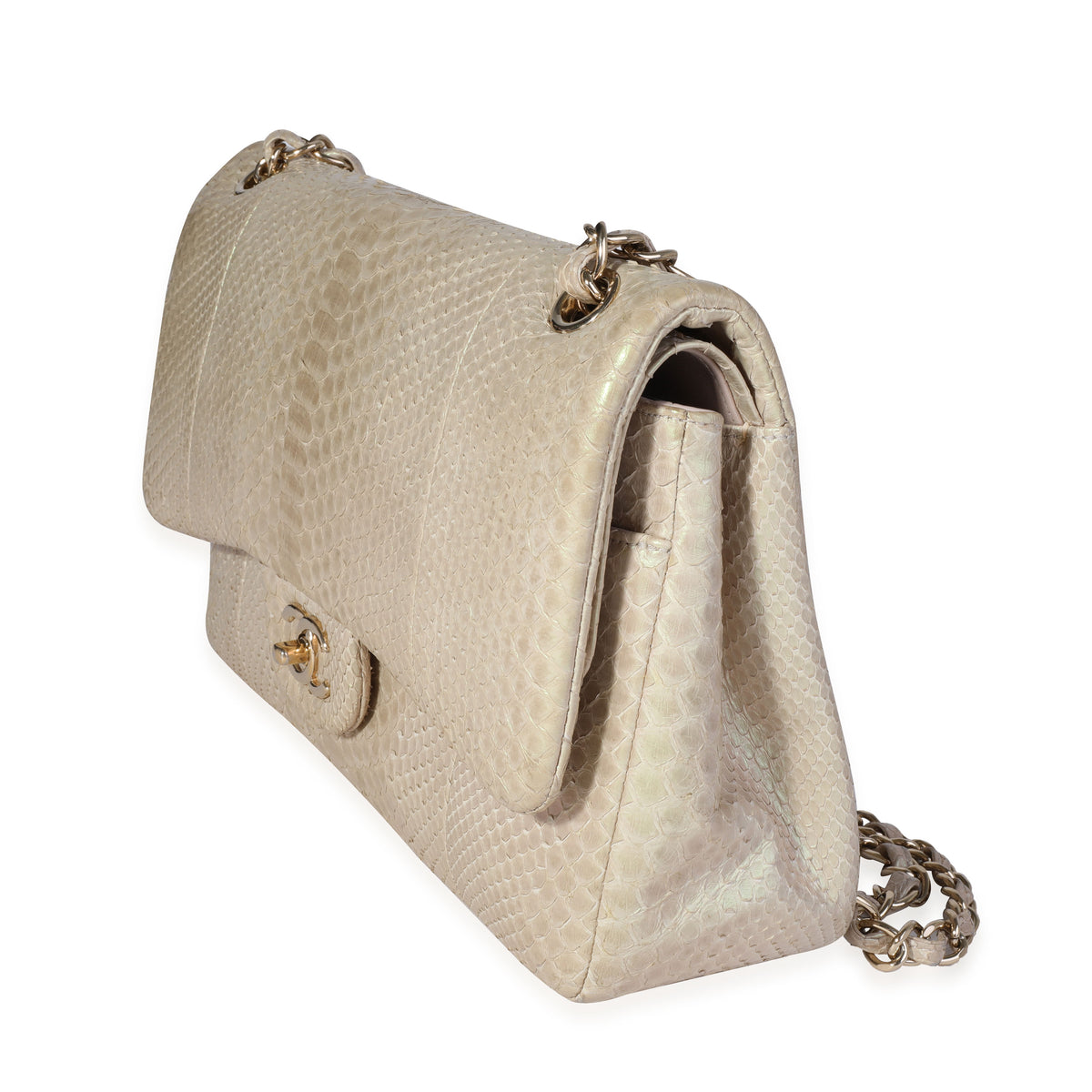 Chanel python classic online flap bag