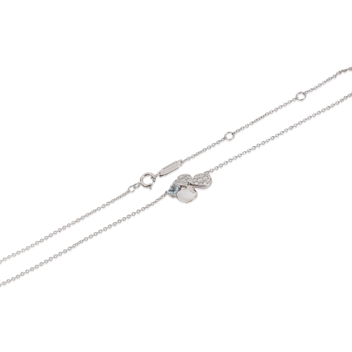 Tiffany & Co. Paper Flowers Aquamarine Diamond Necklace in Platinum 0.13ctw