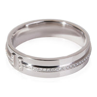 Tiffany & Co. T Wide Diamond Ring in 18k White Gold 0.14 Ctw