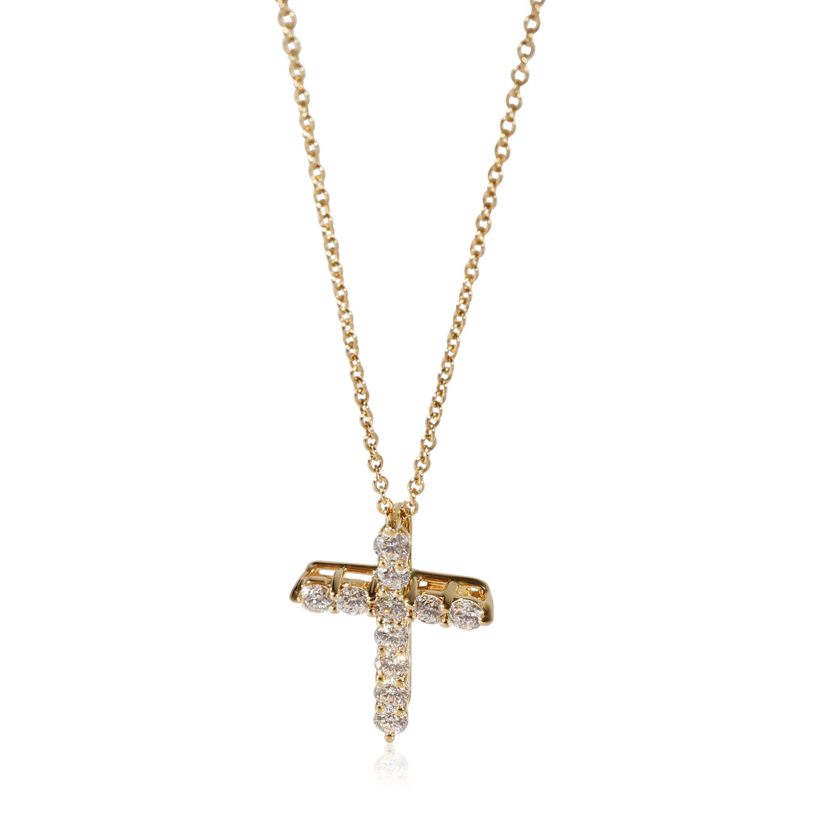 Tiffany & Co. Diamond Cross Pendant in 18k Yellow Gold 0.5 CTW