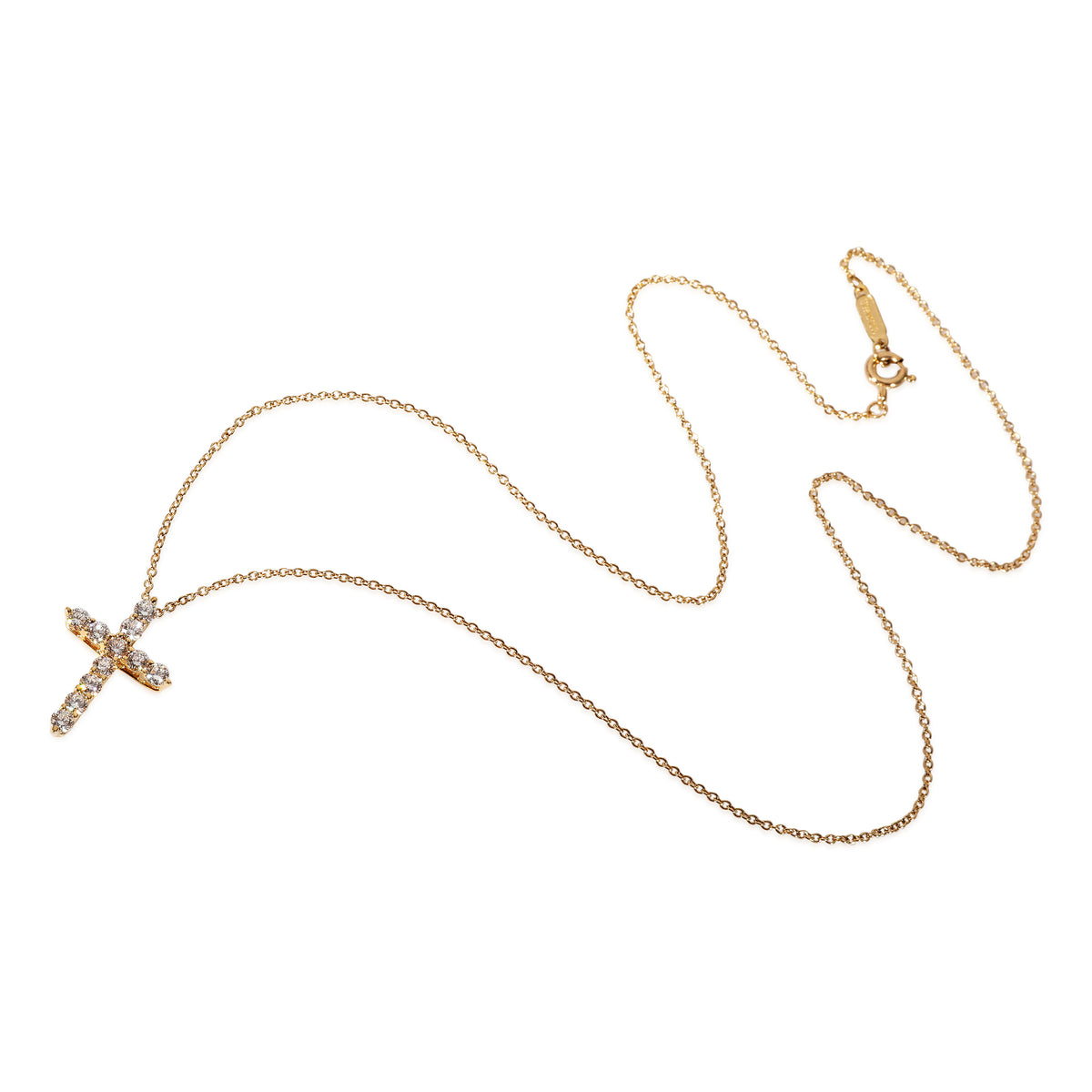 Tiffany & Co. Diamond Cross Pendant in 18k Yellow Gold 0.5 CTW