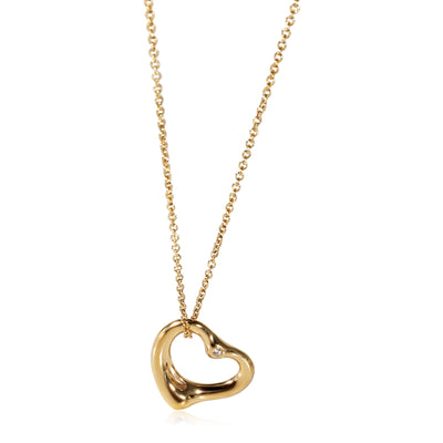 Tiffany & Co. Elsa Peretti Open Heart Diamond Pendant in 18k Gold 0.02 CTW