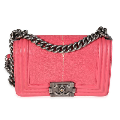 Chanel Pink Stingray & Calfskin Small Boy Bag