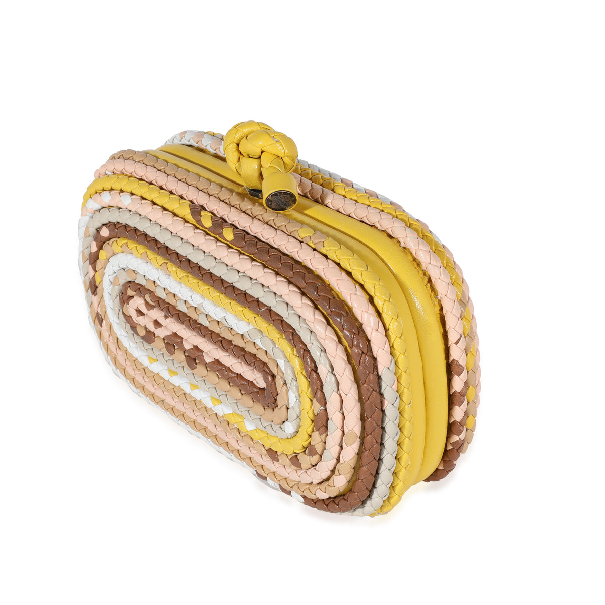 Bottega Veneta Multicolor Braided Intrecciato Leather Knot Clutch