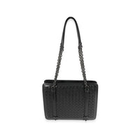 Bottega Veneta Black Intrecciato Leather Chain Shoulder Bag