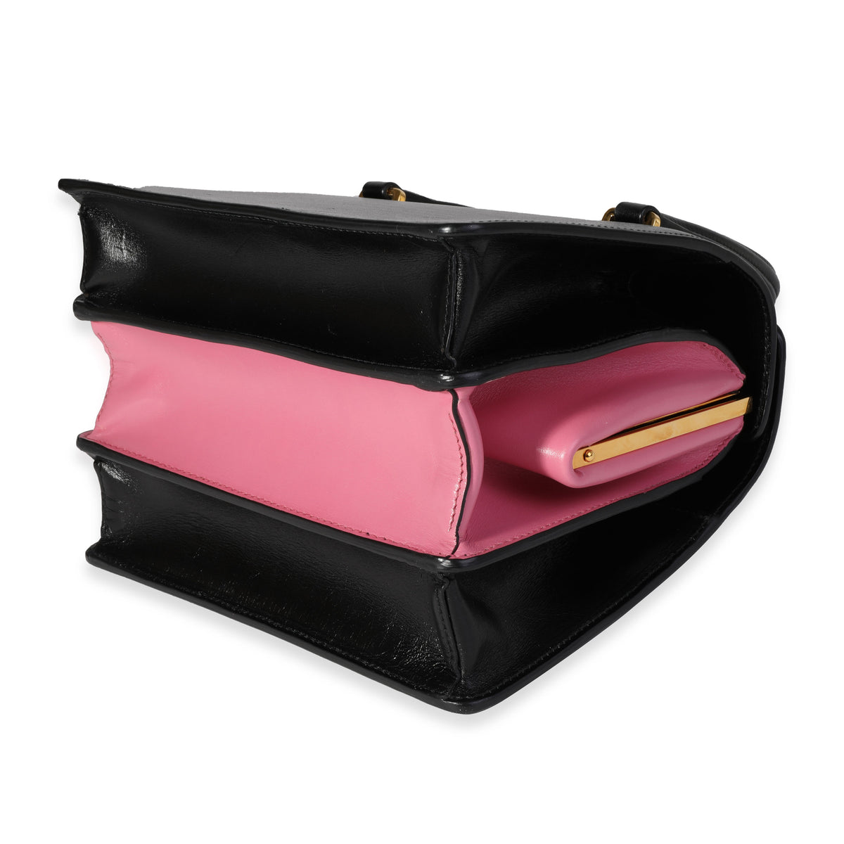 Prada Black Box Calf & Begonia Accordion Box Bag