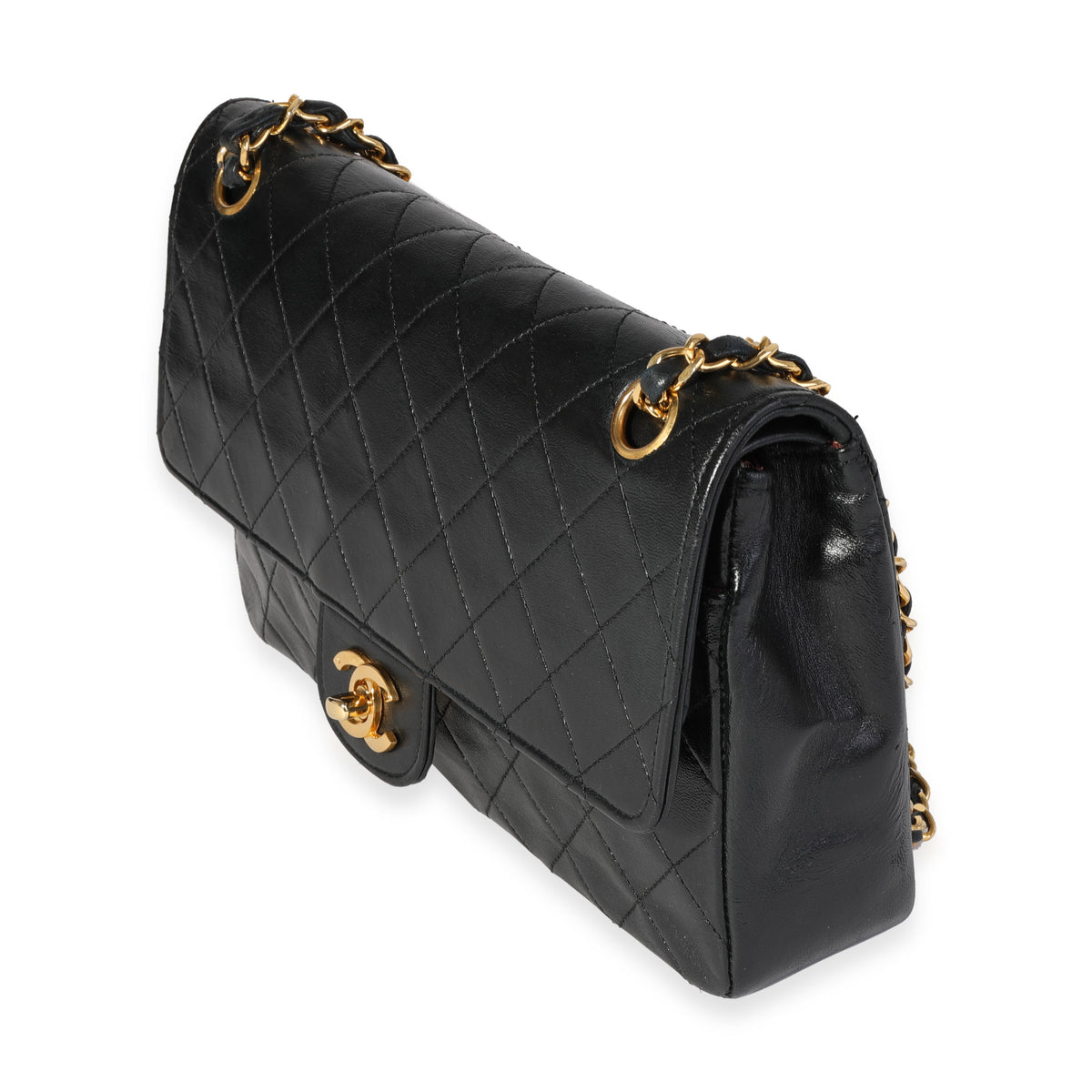 Chanel Vintage Black Quilted Lambskin Medium Double Flap Bag