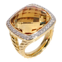 David Yurman Albion Citrine Diamond  Ring in 18k Yellow Gold 0.31 CTW