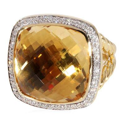 David Yurman Albion Citrine Diamond  Ring in 18k Yellow Gold 0.31 CTW