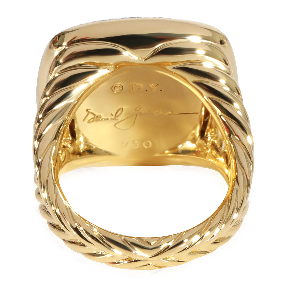 David Yurman Albion Citrine Diamond  Ring in 18k Yellow Gold 0.31 CTW