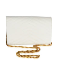 Blanc Vintage Matelassé Grain De Poudre Chain Wallet