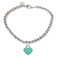 Return To Tiffany Enamel Heart  Bead Bracelet in Sterling Silver