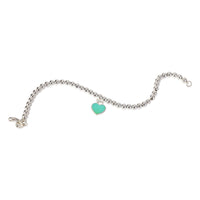 Return To Tiffany Enamel Heart  Bead Bracelet in Sterling Silver