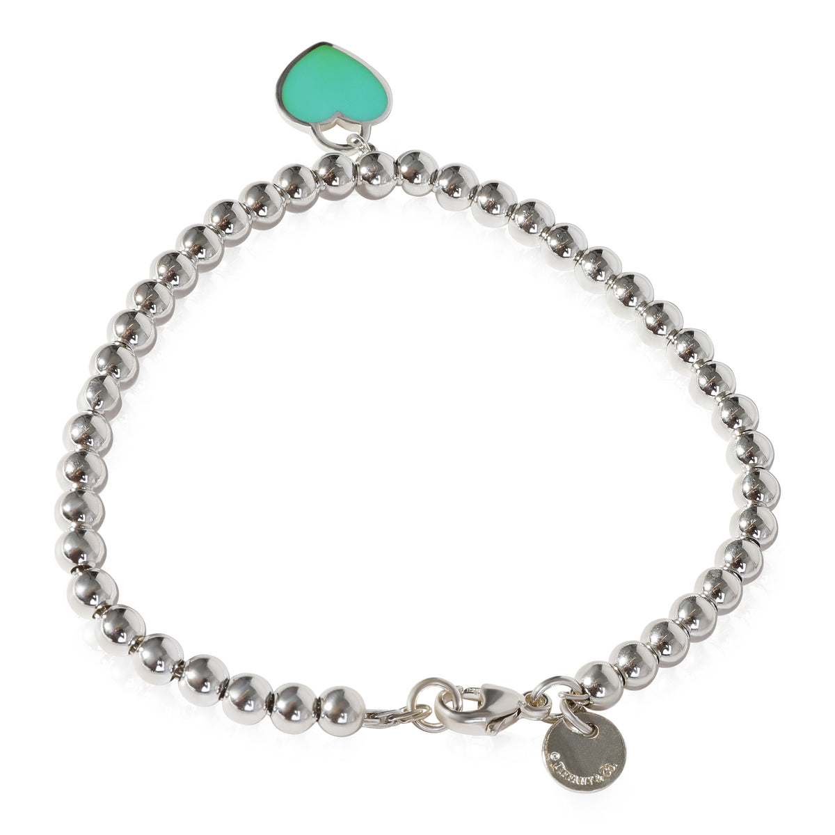 Return To Tiffany Enamel Heart  Bead Bracelet in Sterling Silver