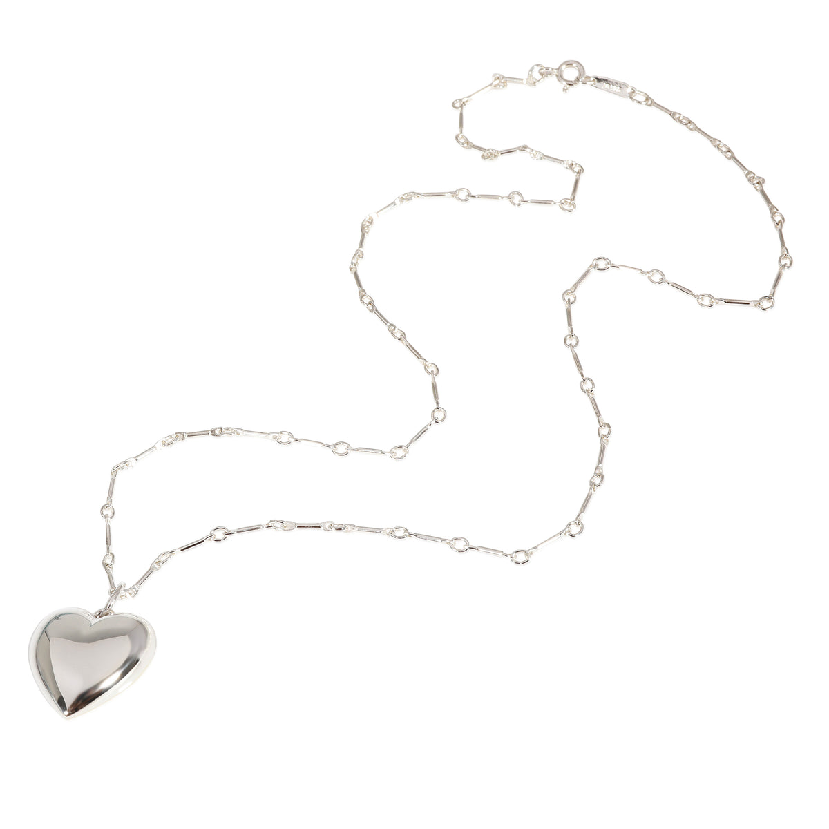 Tiffany & Co. Vintage Puffy Heart On Chain in Sterling Silver