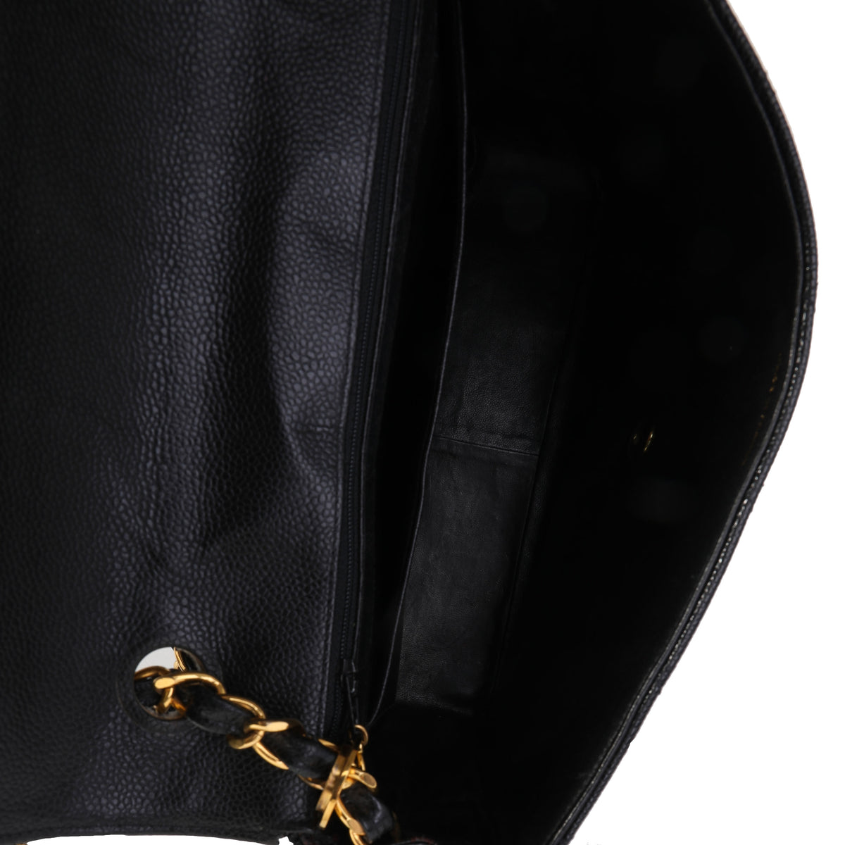 Chanel Vintage Black Quilted Caviar XL Flap Shoulder Bag, myGemma, QA