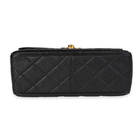 Chanel Vintage Black Quilted Caviar XL Flap Shoulder Bag