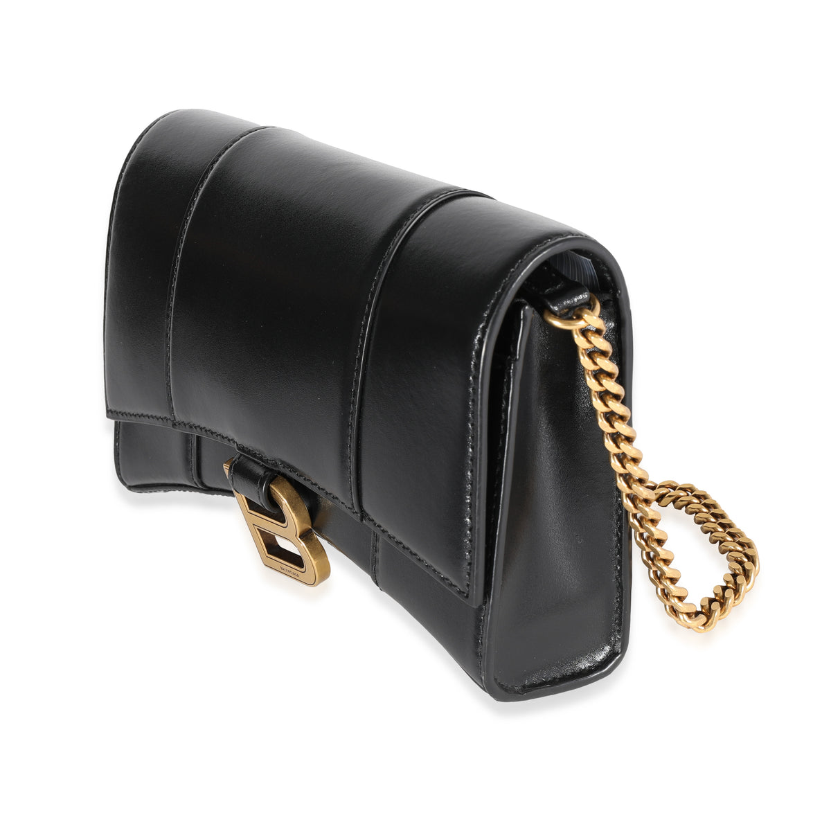 Balenciaga Black Box Calfskin Hourglass Chain Wallet