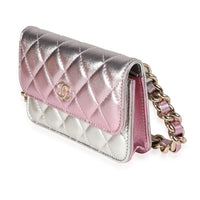 Chanel Iridescent Quilted Lambskin Coco Punk Flap Clutch with Chain