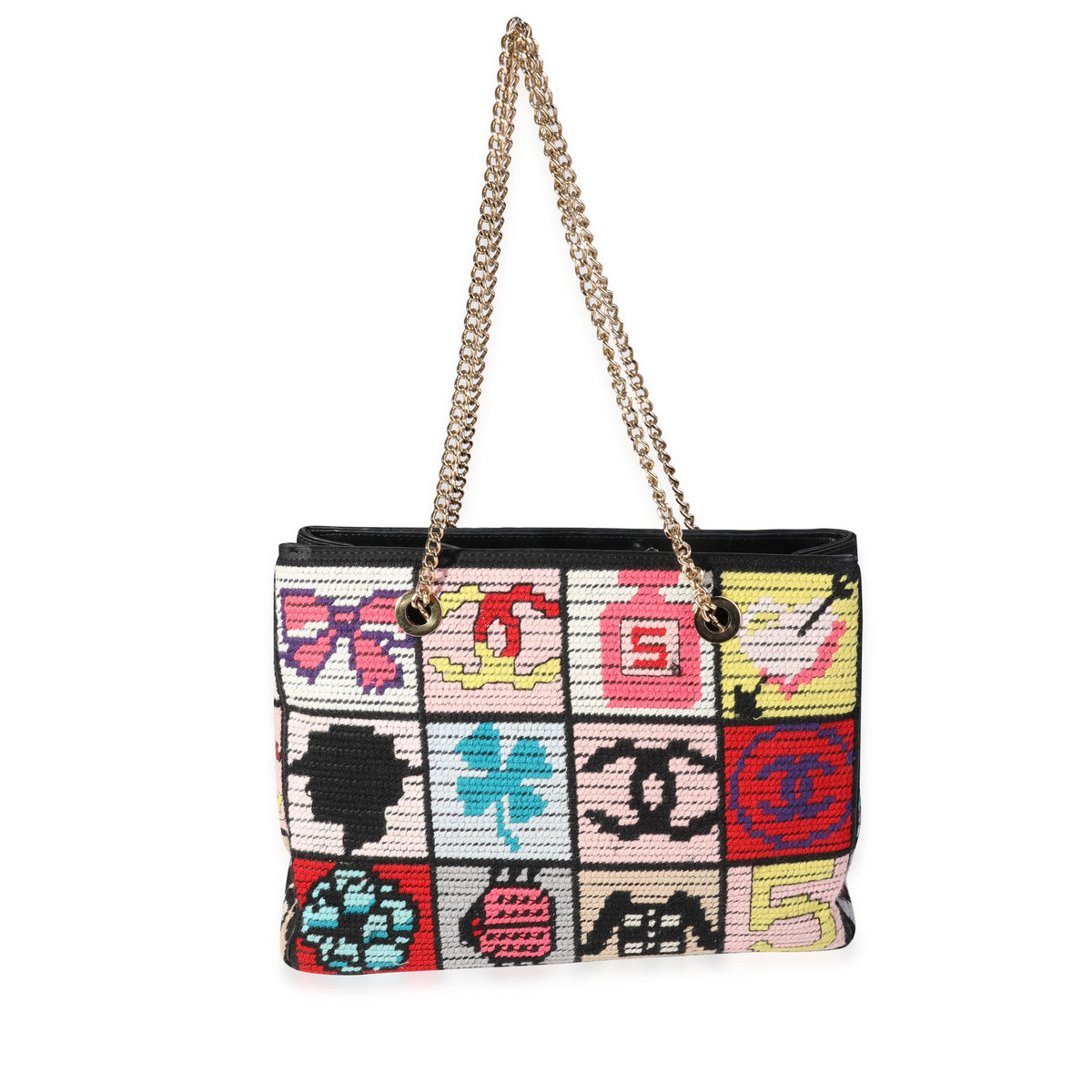 Chanel Multicolor Crochet Lucky Symbols Chain Tote