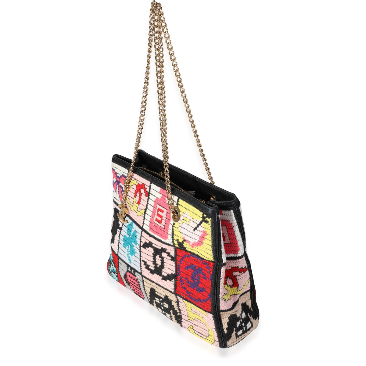 Chanel Multicolor Crochet Lucky Symbols Chain Tote