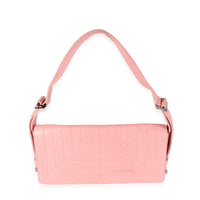 Chanel Pink Stitched Leather Flap Shoulder Bag