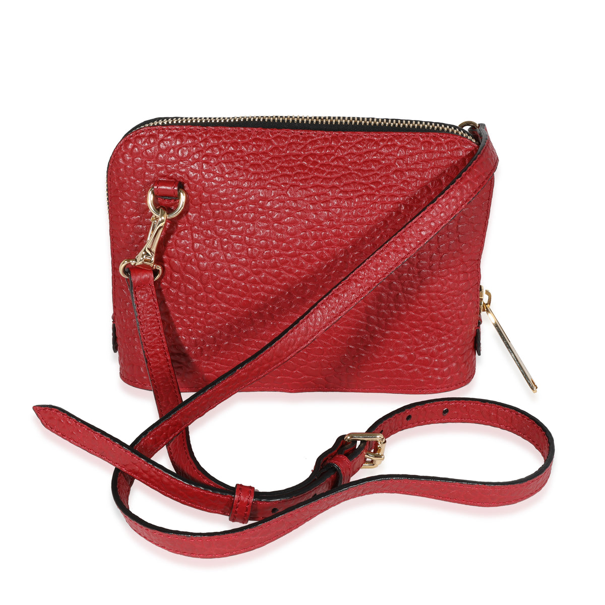 Burberry Red Pebbled Leather Crossbody