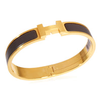 Hermes Brushed Gold Plated Clic HH In Etain Mat