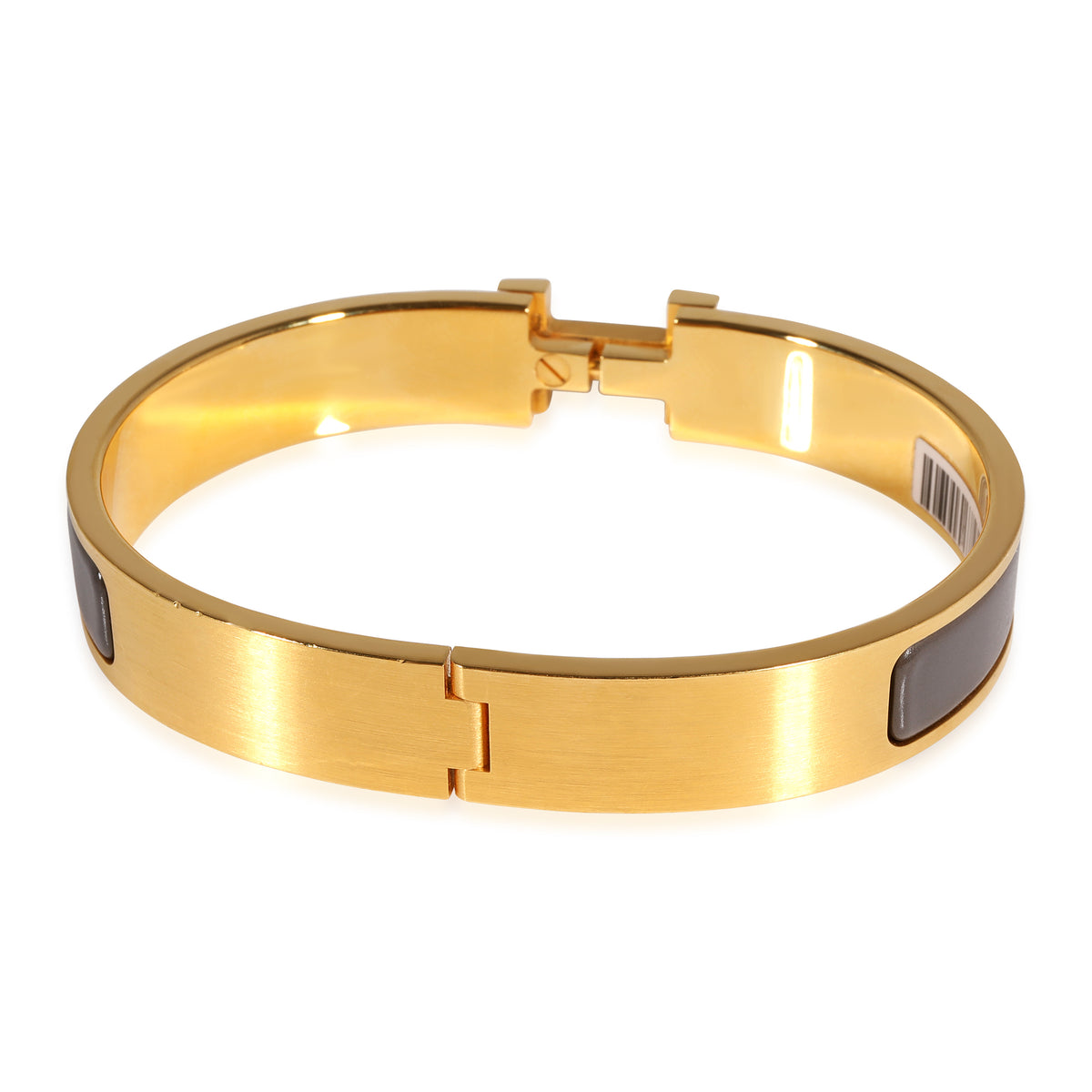 Hermes Brushed Gold Plated Clic HH In Etain Mat