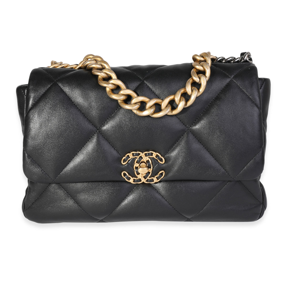 Chanel Black Quilted Lambskin Large Chanel 19 Flap Bag